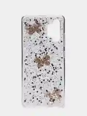 Серебряный чехол Shine "Бабочка" для Samsung A22s 5G, A51, A12, A32 4G, S20 FE, S21