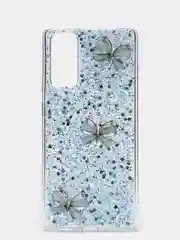 Голубой чехол Shine "Бабочка" для Samsung A22s 5G, A51, A12, A32 4G, S20 FE, S21