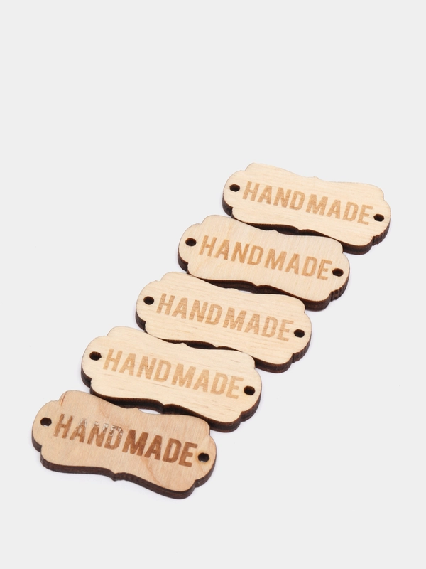 Бирка "Hand made", из дерева, для творчества