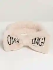 Бежевый повязка на голову "OMG" для косметических процедур