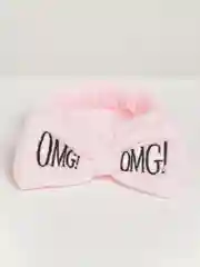Розовый повязка на голову "OMG" для косметических процедур