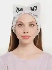 Серый повязка на голову "OMG" для косметических процедур