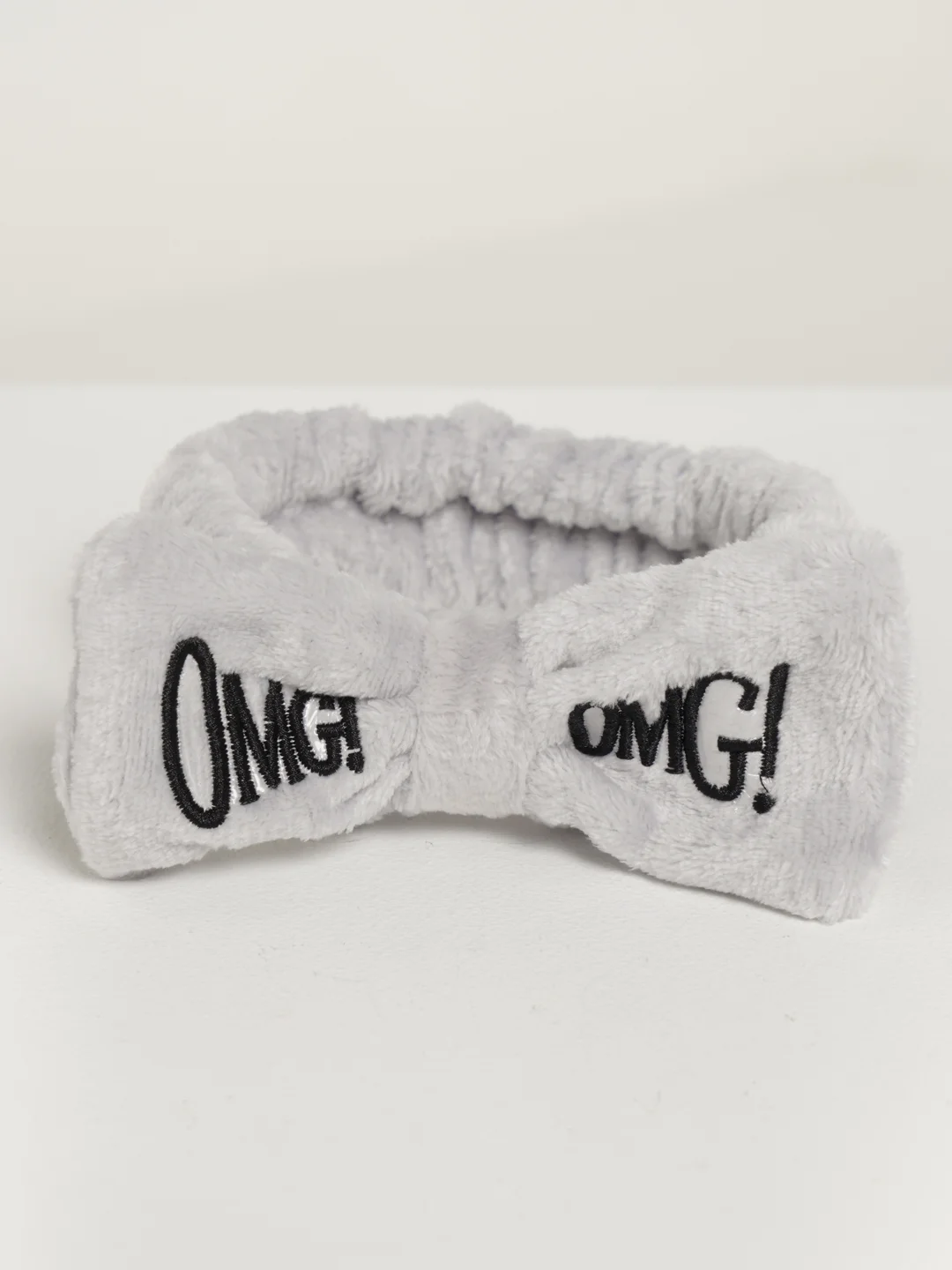 Серый повязка на голову "OMG" для косметических процедур
