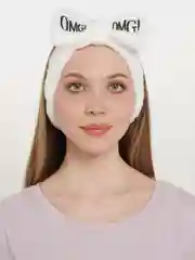 Белый повязка на голову "OMG" для косметических процедур