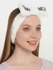 Белый повязка на голову "OMG" для косметических процедур