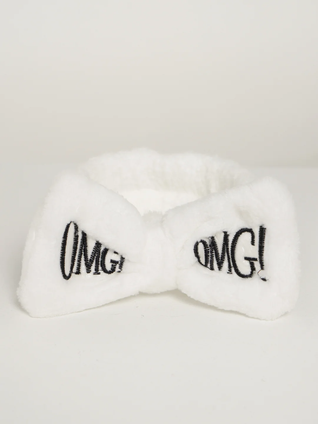 Белый повязка на голову "OMG" для косметических процедур