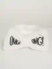 Белый повязка на голову "OMG" для косметических процедур