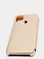 Золотой зеркальный чехол-книжка с полупрозрачной панелью для Realme C12, Realme C15, Narzo 20