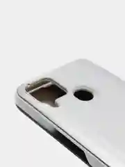 Серебряный зеркальный чехол-книжка с полупрозрачной панелью для Realme C12, Realme C15, Narzo 20