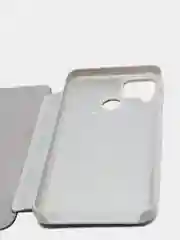 Серебряный зеркальный чехол-книжка с полупрозрачной панелью для Realme C12, Realme C15, Narzo 20