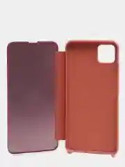 Пудровый зеркальный чехол-книжка с полупрозрачной панелью для Realme C11, 2020