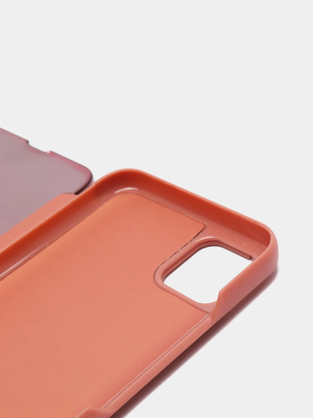 Пудровый зеркальный чехол-книжка с полупрозрачной панелью для Realme C11, 2020