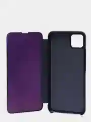 Фиолетовый зеркальный чехол-книжка с полупрозрачной панелью для Realme C11, 2020