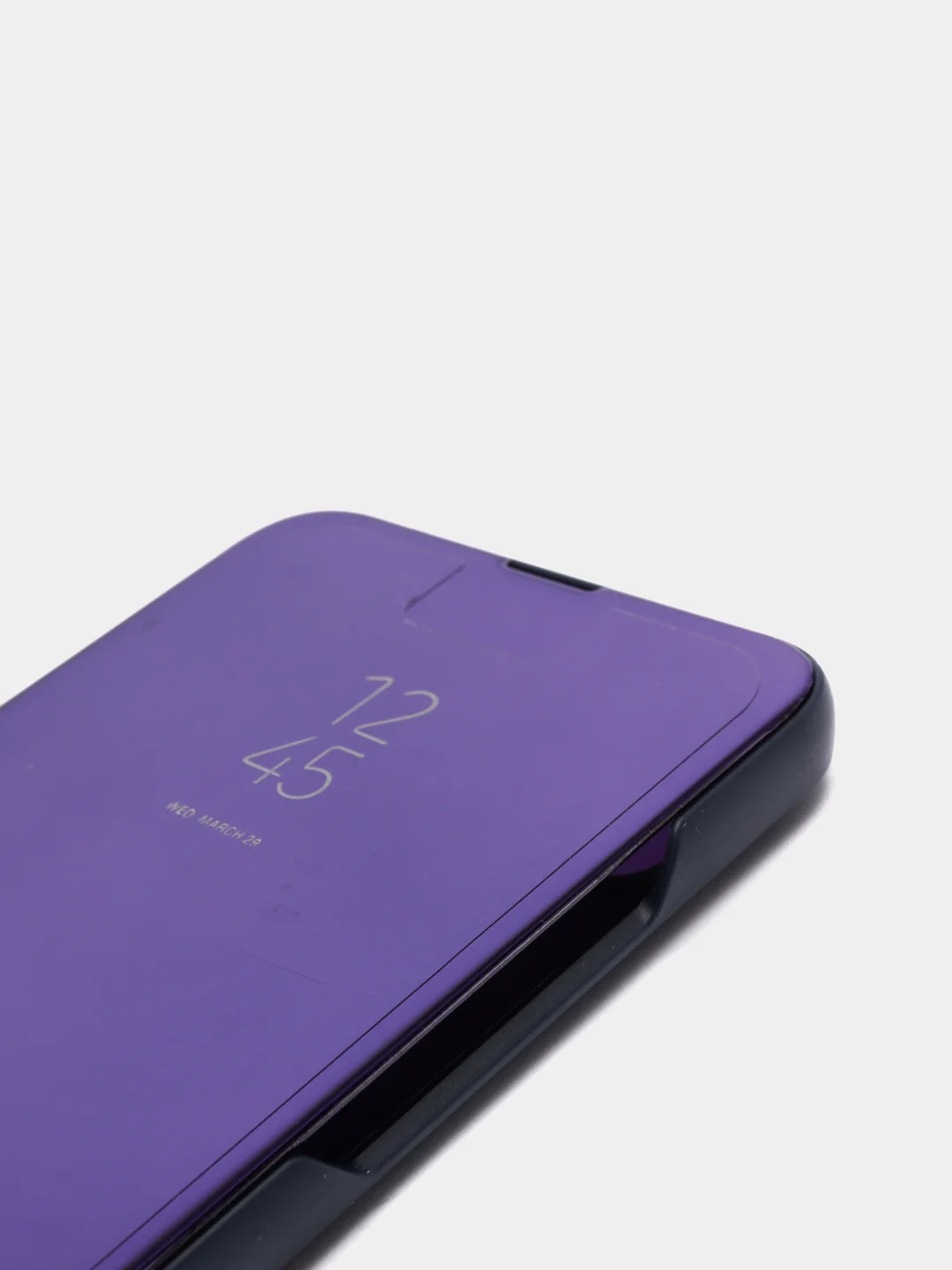 Фиолетовый зеркальный чехол-книжка с полупрозрачной панелью для Realme C11, 2020