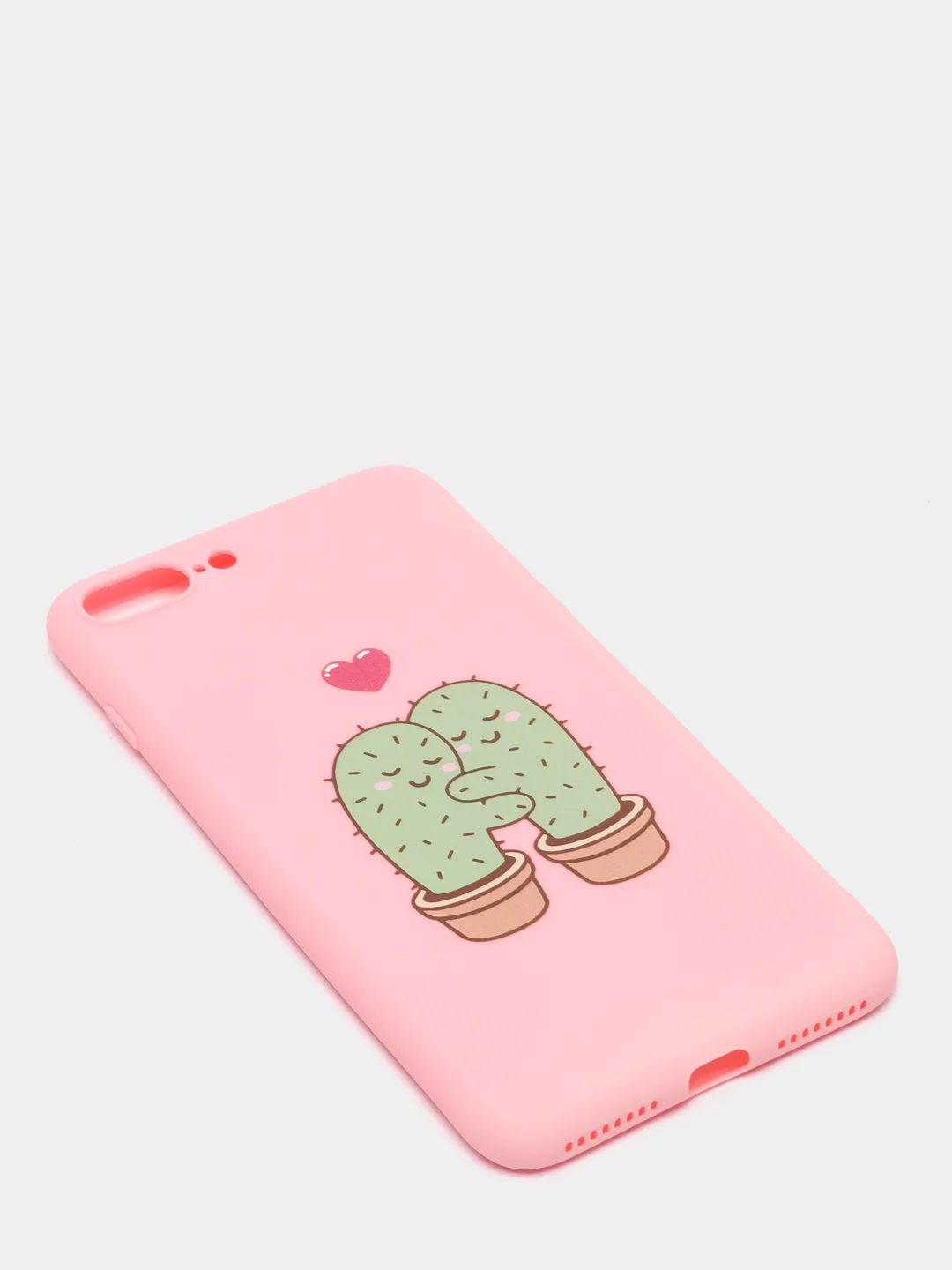 Розовый чехол с кактусом для iPhone  7+, 8+, XS Max