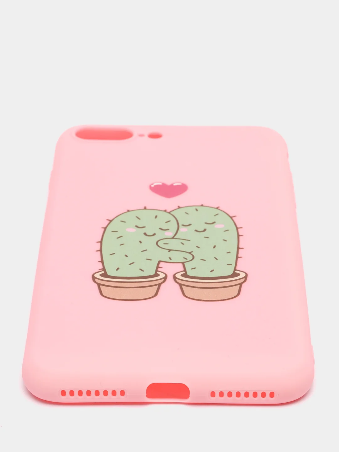 Розовый чехол с кактусом для iPhone  7+, 8+, XS Max