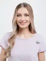 Синий деревянный значок "Волна"