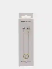 Белый кабель зарядный для MICRO-USB 2.1A Borofone BX22, ГИБКИЙ дата-кабель 1м