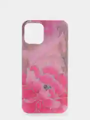 Розовый чехол для iPhone 12/12 Pro/12 Mini с цветочным узором, блестки