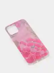 Розовый чехол для iPhone 12/12 Pro/12 Mini с цветочным узором, блестки