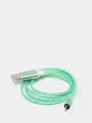 Зеленый кабель магнитный, светящийся 2.1А+магнитный коннектор (micro usb, Apple lightning, type c)