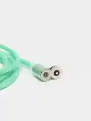 Зеленый кабель магнитный, светящийся 2.1А+магнитный коннектор (micro usb, Apple lightning, type c)