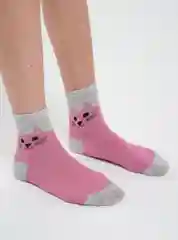 Коралловый носки с рисунком "Кошка"