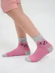 Коралловый носки с рисунком "Кошка"