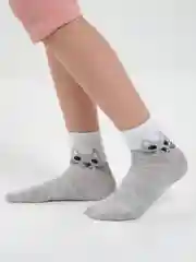 Серый носки с рисунком "Кошка"
