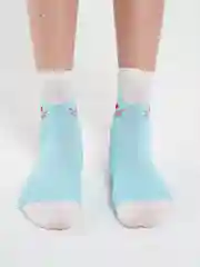 Бирюзовый носки с рисунком "Кошка"