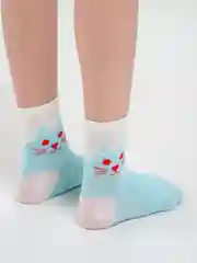 Бирюзовый носки с рисунком "Кошка"