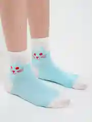 Бирюзовый носки с рисунком "Кошка"