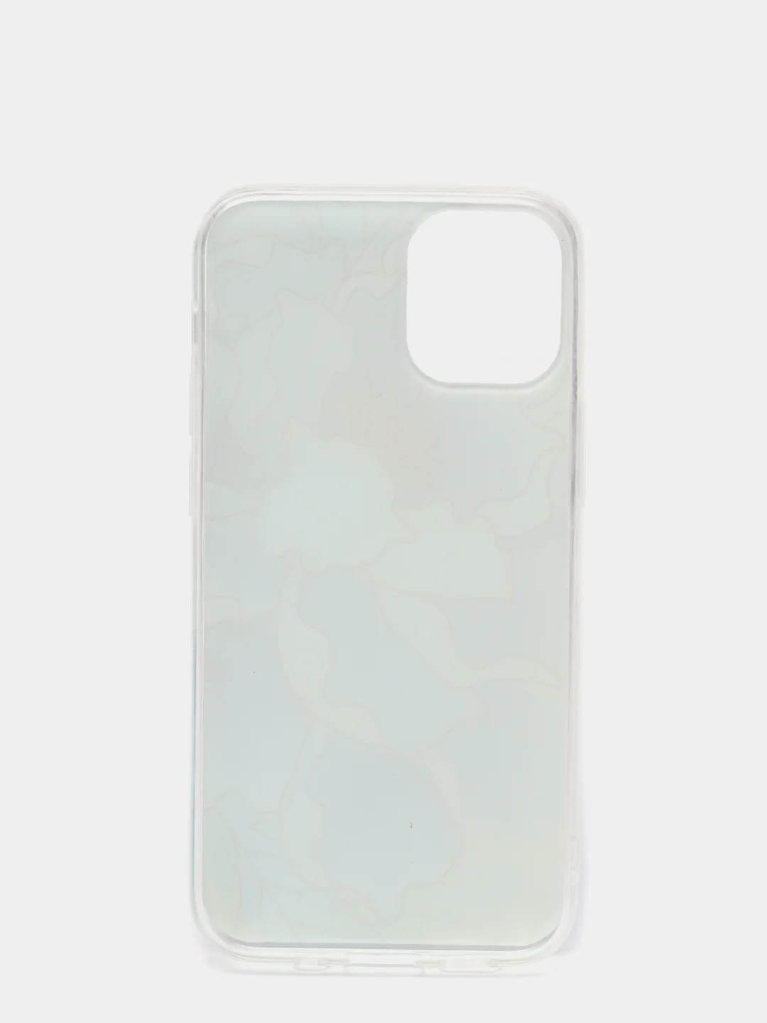 Синий чехол для iPhone 12/12 Pro/12 Mini с цветочным узором, блестки
