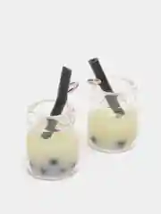 Молочный подвеска кулон "Бутылка Бабл чай", стекло смола, 2 шт, для творчества, сережек, ожерелий