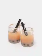 Карамельный подвеска кулон "Бутылка Бабл чай", стекло смола, 2 шт, для творчества, сережек, ожерелий