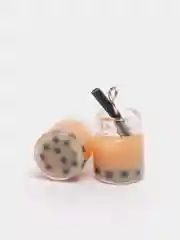 Карамельный подвеска кулон "Бутылка Бабл чай", стекло смола, 2 шт, для творчества, сережек, ожерелий