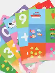 Кубики детские цветные набор 9 штук наклейки учим цифры игрушка подарок для детей малышей