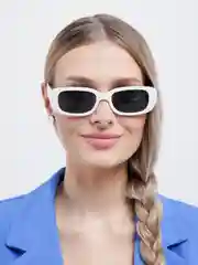 Белый прямоугольные солнцезащитные очки