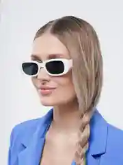 Белый прямоугольные солнцезащитные очки