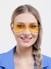 Светло-жёлтый прямоугольные солнцезащитные очки