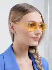 Светло-жёлтый прямоугольные солнцезащитные очки