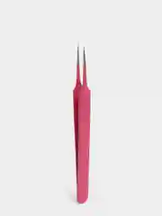 Пинцет METZGER PT-6521-PK, 11.4 см, для наращивания ресниц, прямой-острый, розовый