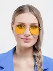 Лимонный яркие солнцезащитные очки с оправой