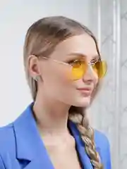 Лимонный яркие солнцезащитные очки с оправой