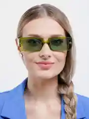 Зеленый женские прямоугольные солнцезащитные очки