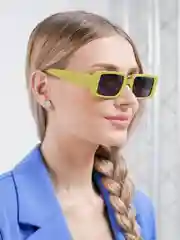 Оливковый женские прямоугольные солнцезащитные очки