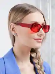 Алый прямоугольные солнцезащитные очки