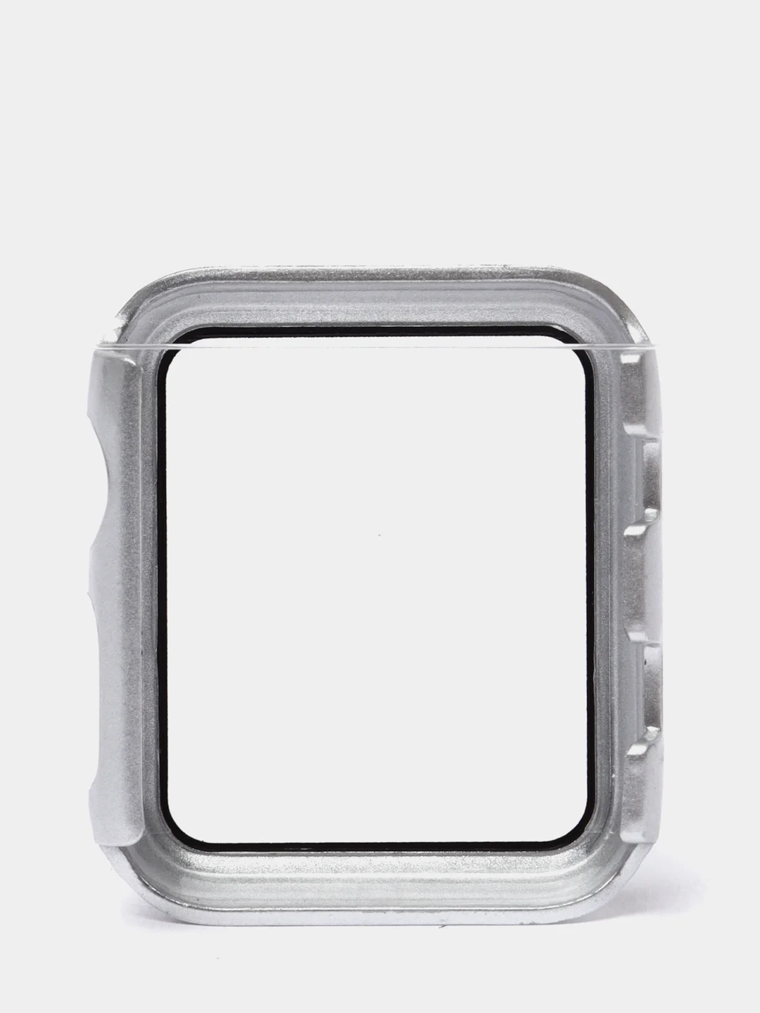 Серебряный бампер с защитным стеклом для Apple Watch 38/40/42/44 mm