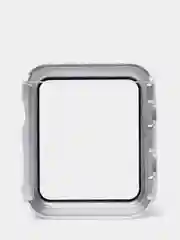 Серебряный бампер с защитным стеклом для Apple Watch 38/40/42/44 mm