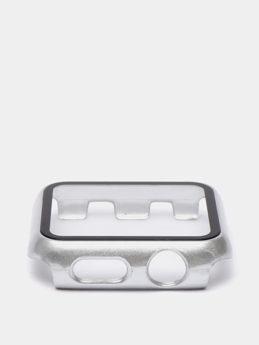 Серебряный бампер с защитным стеклом для Apple Watch 38/40/42/44 mm